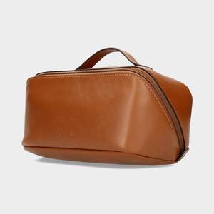 Étui portable Picard en cuir véritable vintage, taille moyenne, avec fermeture éclair classique et poignée souple pour le voyage - Product Image 1