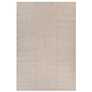 Tapis faits à la main en laine et viscose à tissage plat Indusbar Ivory, tapis rectangulaire rayé pour couloir et salon - Modèle Adwv-13008 - Product Image 1
