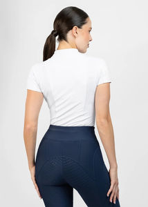 Chemise d'équitation à manches courtes pour femmes, légère, respirante, tissu extensible, couche de base pour l'équitation, service OEM - Product Image 6