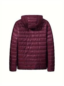 Veste matelassée épaisse et chaude d'hiver avec logo personnalisé pour hommes Manteau à capuche imperméable en cuir bulle écologique avec fermeture à glissière - Product Image 4