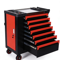 Chariot à outils mobile à 7 tiroirs, armoire roulante en acier robuste, coffre de rangement professionnel pour matériel et outils électriques