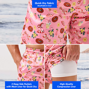 Nuevo diseño de pantalones cortos con estampado floral Slim Fit de secado rápido con cordón en la cintura ropa de playa para Hombre Bañadores personalizados DDP envío - Product Image 3