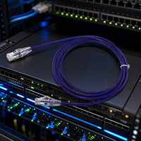 Kabel Patch Ethernet Cat6 UTP Ultra Tipis 28AWG Tembaga Telanjang Terpilin 1000Mbps RJ45 Kabel Jaringan Gigabit Jaket PVC LSZH