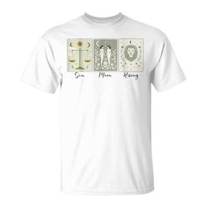 T-shirt Astrologie Zodiaque Soleil Lune Levant Blanc Col Rond Hommes Femmes Unisexe - Product Image 1