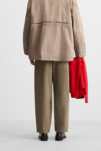 Cotton Sweatpants <b>Trousers</b> Loose Fit Sustainable Fabric <b>Light</b> Washed Heavyweight Knitted Line Pattern for Autumn - Product Image 4