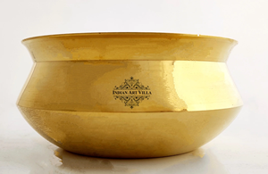IndianArtVilla Pure Brass <b>Plain</b> Design Gold Shine Finish Pot- Cookware & Storage for Home Hotel & Restaurant - Product Image 4