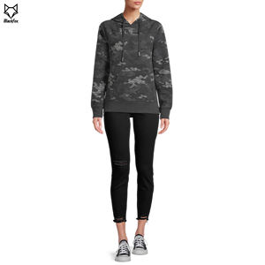 High Quality Oversized Pullover Hoodie for Women Winter Sweatshirt with Front Logo Screen Printing Applique Heat Transfer Design - Product Image 5