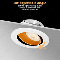 Luz descendente empotrada Gu10 Mr16, accesorio de aluminio con enchufe Gu10, marco de luz descendente redondo para interior, foco Led