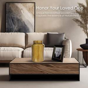 <b>Wooden</b> Print Handcrafted Cremation <b>Urns</b> <b>for</b> Human <b>Ashes</b> Adult Male Female Stainless Steel Funeral Decorative <b>Urn</b> Wood Print - Product Image 3