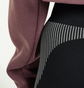 Moda de mujer High Street Gym Yoga Sudadera con capucha de manga larga de gran tamaño corto bordado ropa deportiva otoño tejido - Product Image 3