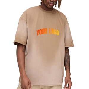 เสื้อยืดผู้ชายโอเวอร์ไซส์ผ้าฝ้าย100% ลายพิมพ์โลโก้แบบกำหนดเองคุณภาพสูงซักได้สไตล์วินเทจแบบไม่หลวม - Product Image 1