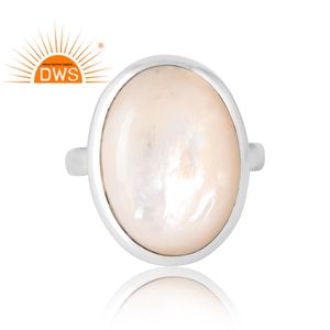 Hot Selling 925 Sterling Silver Natural Mother Of <b>Pearl</b> Gemstone Stackable <b>Ring</b> Custom Jewelry For Women Gift For Her - Product Image 3