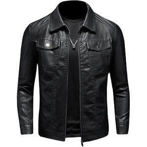 แจ็กเก็ตหนังน้ำหนักเบาสำหรับผู้ชายระบายอากาศได้ดีดูดีมีสไตล์เหมาะสำหรับฤดูใบไม้ผลิฤดูใบไม้ร่วงหรือสภาพอากาศไม่เอื้ออำนวยทุกวัน - Product Image 4