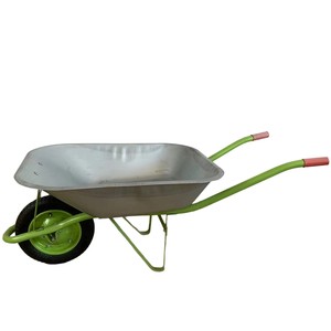 Mini brouette de jardin légère pour enfants en métal et plastique avec roues en caoutchouc plein, cadeau idéal pour les enfants pour jouer dans la cour - Product Image 1