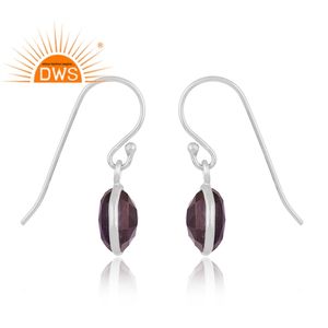 Último diseño fina plata esterlina doblete amatista cuarzo piedras preciosas pendientes colgantes joyería personalizada fabricante - Product Image 3