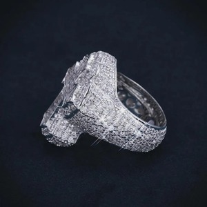 Men's Luxury Moissanite Fleur Cross <b>Iced</b> Out Sterling Silver Eternity Band Pave Setting Gothic Party <b>Ring</b> - Product Image 3