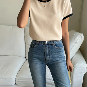 Camiseta cómoda para mujer, ropa promocional de verano de estilo 2023, buena calidad, señoras jóvenes, cantidad informal de Vietnam - Product Image 3