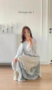 Ensemble de pantalon de tailleur traditionnel entièrement cousu Dupatta Broderie en tissu Georgette pour fête indienne pakistanaise - Product Image 4