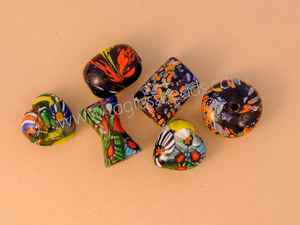 Indian Millefiori Oval Shape Best Quality Lampwork Glass <b>Bead</b> Strands Assorted Sizes Versatile Colors in Box Packaging - Product Image 4