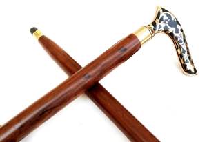 Antique Wooden Walking <b>Stick</b> with Brass Handle Nautical-Themed Novelty Gift - Product Image 3