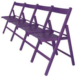WELL HOME Set di 4 Sedie da Giardino in Legno di Faggio Finitura Lilla, Sedie BAS per Arredamento e Decorazioni Casa - Product Image 1