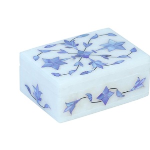 Meilleure vente de boîte à bijoux carrée de luxe en marbre fabriquée à la main en Inde avec des perles de nacre de style moderne d'approvisionnement dans le monde entier - Product Image 5