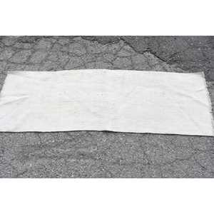 Tapis turc vintage 1,8x5,6 pi (54x171 cm), tapis blanc avec bordure jaune - Product Image 3