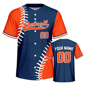 Maillot de sublimation blanc uni hip hop hipster maillot de baseball chemises boutonnées uniformes sportifs maillot hommes femmes logo personnalisé - Product Image 5