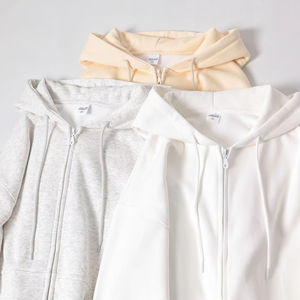 Sweat à capuche zippé en coton épais 2026 pour homme, avec logo personnalisé en laine de renard argenté, impression numérique, confortable pour l'hiver - Product Image 1