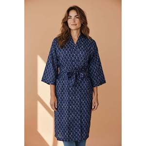 Pure Cotton Handblock Kimono Indian Printed Summer House Robe Boho Beach Coverup <b>Kaftan</b> Bridesmaid Maternity Swimsuit Cover Ups - Product Image 1