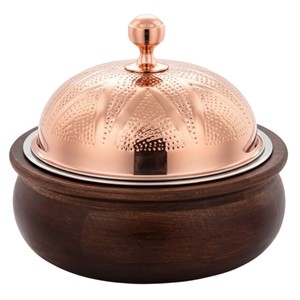 Plat à gratin en bois et nacre fait à la main, casserole en acier inoxydable, ustensiles de cuisine de haute qualité, plat de service, réchaud à nourriture - Product Image 6