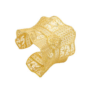 ขายส่งแฟชั่น14K 18K 24K ชุบทอง Kada การออกแบบดอกไม้ขึ้นรูป Kada สร้อยข้อมือสุดหรูประดับทอง Oro joyeria - Product Image 1