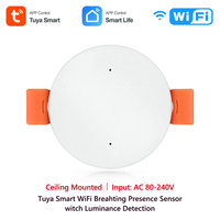 Bonne option Tuya WiFi Détecteur de présence respiratoire au plafond Alarme d'anomalie instantanée et vérification à distance via l'application intelligente PST-ZY-M100-L