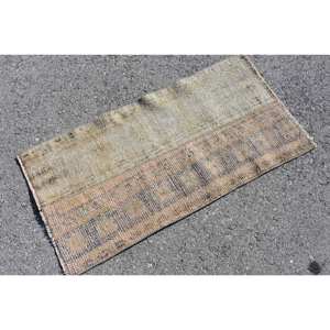 Rústico Beige Marrón 1,7X3,2 pies Alfombra de lana Hecho a mano Área grande Alfombra turca Látex para pasillo Rectángulo Alfombra de habitación abstracta - Product Image 2