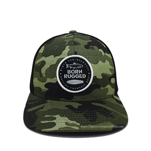 Sombreros de camionero con parche tejido personalizado, sombreros con parche tejido personalizado OEM, logotipos grabados con láser, gorra deportiva de alta calidad - Product Image 1