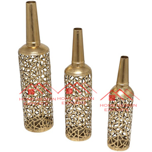 Diseño martillado hecho a mano Venta caliente maceta de metal florero de lujo hogar Hotel decoración piso alto para uso de decoración moderna - Product Image 5