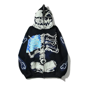 Sudadera con capucha de alta calidad para hombres y mujeres, algodón negro personalizado, estampado de letras únicas, ropa informal de moda, tejido de ganchillo holgado - Product Image 1