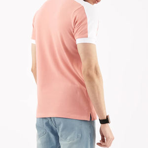 เสื้อกอล์ฟแขนสั้นของผู้ชายแห้งเร็วพิมพ์โลโก้ได้ตามต้องการผ้าคอตตอนโพลีเอสเตอร์ลายพื้น - Product Image 5