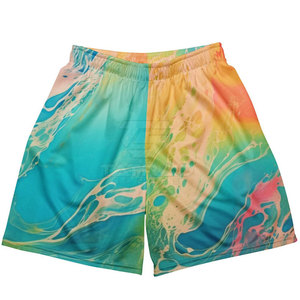Loose Fit High <b>Elastic</b> <b>Waist</b> Solid Color Customized Plus Size <b>Men</b> Sublimation <b>Shorts</b> Windproof Breathable Eco-Friendly Casual - Product Image 1