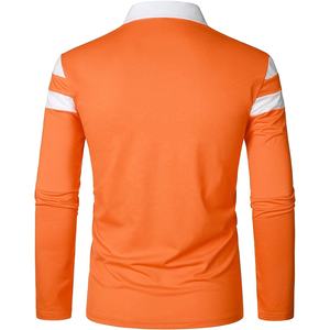 Men's Casual Crew Neck <b>Long</b> <b>Sleeve</b> Polo <b>Shirt</b> Slim Fit Contrast Color Fashion Tops Custom Logo Wholesale Streetwear OEM - Product Image 6