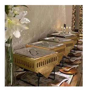 Plato de frotamiento moderno de acero inoxidable, artículos de servicio elegantes para bodas, hoteles, restaurantes, equipos de catering, fiestas - Product Image 2