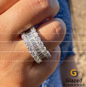 Embrace Timeless Elegance With a Dazzling Hip Hop <b>Ring</b> Adorned With a Round Cut Lab Grown Diamond <b>Set</b> in 925 <b>Sterling</b> <b>Silver</b> - Product Image 2