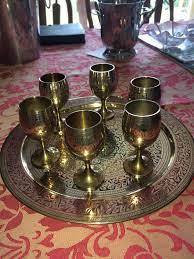 Verre à vin en laiton en métal, verre à vin en laiton Antique fini de table, gobelet à vin en laiton en métal de luxe - Product Image 5