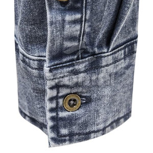 High Quality Best Price 100% Cotton Breathable <b>Jeans</b> <b>Shirt</b> <b>for</b> <b>Men's</b> Custom Color Slim Fit Casual OEM Service - Product Image 6