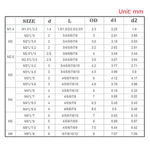 Vichok Hardware M1-M4 <b>Thread</b> <b>Inserts</b> 50-500pcs Brass Hot Melt Knurled Injection Molding Embedment - Product Image 2