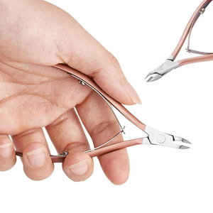 QNQ profesional chapado en oro doble mango de resorte cortaúñas DE LOS PIES pinza de cutículas removedor de piel muerta Acero inoxidable manicura bebé - Product Image 6