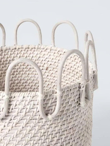 Multi-Purpose Natural Hand Made <b>Woven</b> rattan <b>Storage</b> <b>Basket</b> for Home Decoration in Bathrooms Kitchens Living Room Organization - Product Image 2