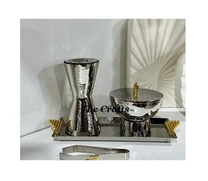 Maravilloso diseño Mabkhars en madera y metal Hogar y Hotel Bakhoor Quemador Mabkhara con bandeja Caja de vidrio Oud a baja velocidad - Product Image 3