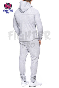 Pantalones de chándal con bordado de felpa francesa de alta calidad y conjunto de Jogger con capucha Zip up Acid Wash Sun Faded Chándal - Product Image 5