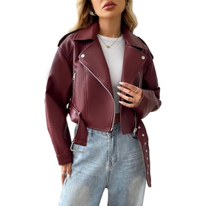 Veste de moto en cuir d'agneau véritable pour femmes, coupe ajustée, style motard, protection, vêtements de moto tendance - Product Image 2